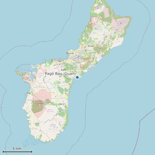 Map of Pago Bay, Guam Tide Prediction Station