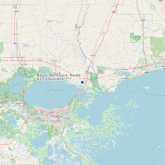 Bayou BonFouca, Route 433, Louisiana map
