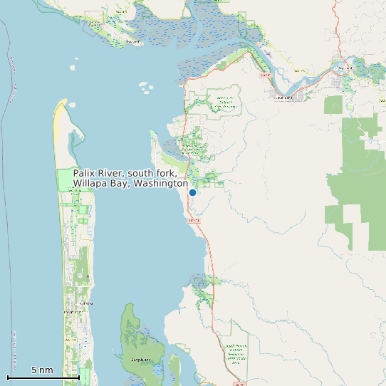 Map of Palix River, south fork, Willapa Bay, Washington Tide Prediction Station