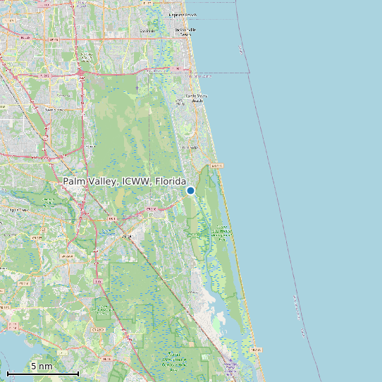 Map of Palm Valley, ICWW, Florida Tide Prediction Station
