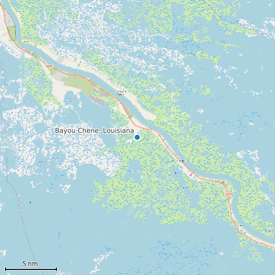 Map of Bayou Chene, Louisiana Tide Prediction Station
