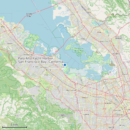 Map of Palo Alto Yacht Harbor, San Francisco Bay, California Tide Prediction Station