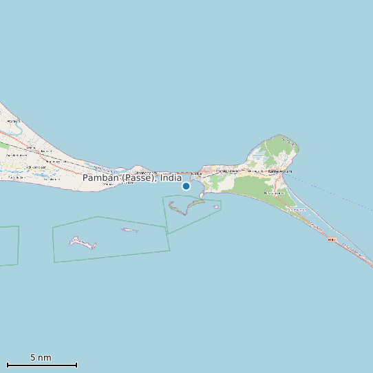 Map of Pamban (Passe), India Tide Prediction Station