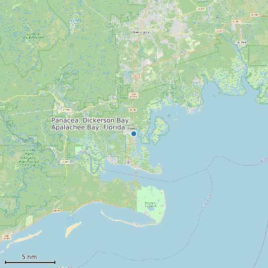 Map of Panacea, Dickerson Bay, Apalachee Bay, Florida Tide Prediction Station