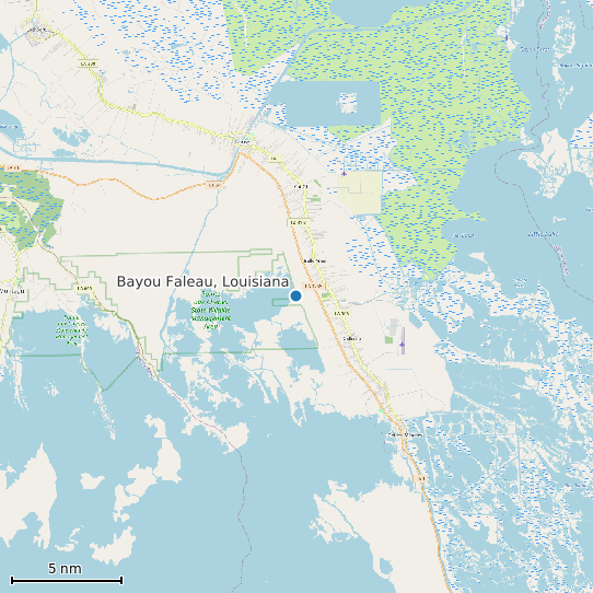 Map of Bayou Faleau, Louisiana Tide Prediction Station