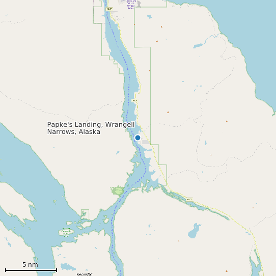 Map of Papke's Landing, Wrangell Narrows, Alaska Tide Prediction Station