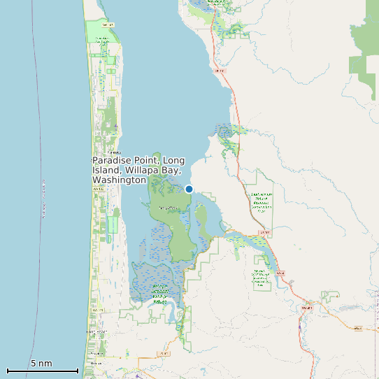 Map of Paradise Point, Long Island, Willapa Bay, Washington Tide Prediction Station