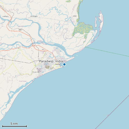 Map of Paradwip, India Tide Prediction Station