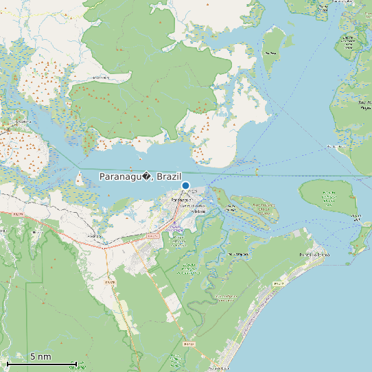 Map of Paranagu�, Brazil Tide Prediction Station