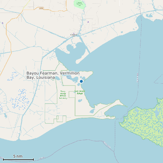 Map of Bayou Fearman, Vermillion Bay, Louisiana Tide Prediction Station