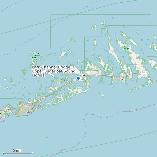 Map of Park Channel Bridge, Upper Sugarloaf Sound, Florida Tide Prediction Station