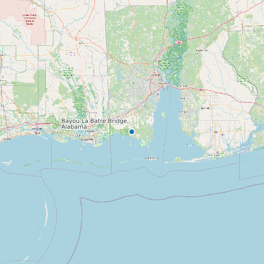 Bayou La Batre Bridge, Alabama map