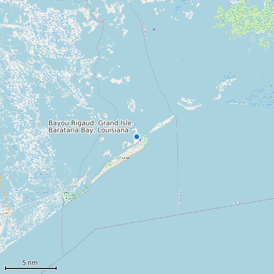 Map of Bayou Rigaud, Grand Isle, Barataria Bay, Louisiana Tide Prediction Station