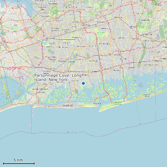 Map of Parsonnage Cove, Long Island, New York Tide Prediction Station