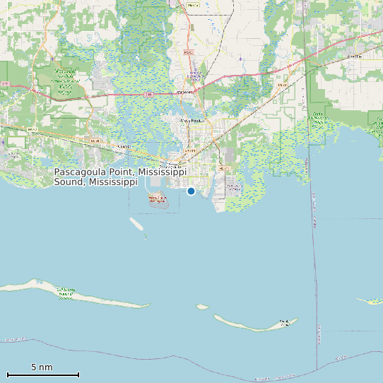 Map of Pascagoula Point, Mississippi Sound, Mississippi Tide Prediction Station