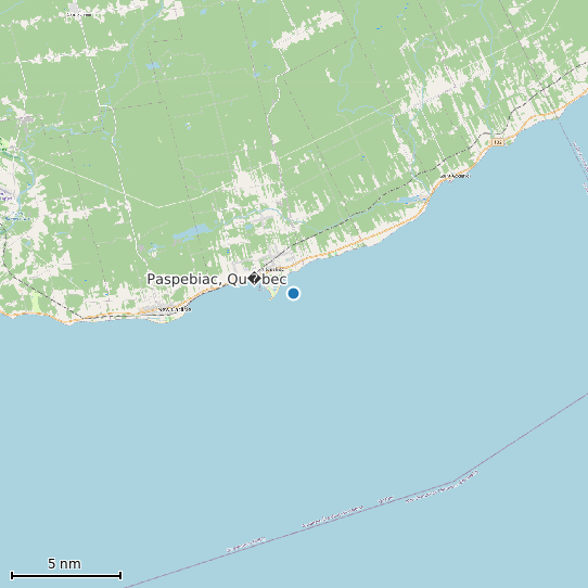 Map of Paspebiac, Qu�bec Tide Prediction Station