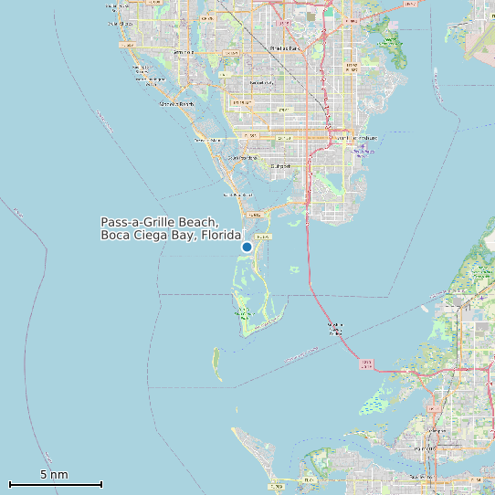 Map of Pass-a-Grille Beach, Boca Ciega Bay, Florida Tide Prediction Station