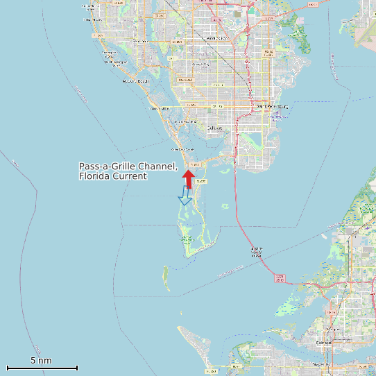Map of Pass-a-Grille Channel, Florida Current Prediction Station