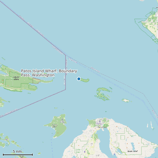 Map of Patos Island Wharf, Boundary Pass, Washington Tide Prediction Station
