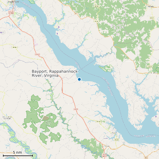 Map of Bayport, Rappahannock River, Virginia Tide Prediction Station
