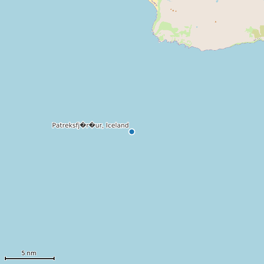 Map of Patreksfj�r�ur, Iceland Tide Prediction Station
