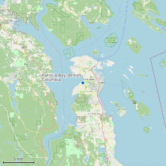 Map of Patricia Bay, British Columbia Tide Prediction Station