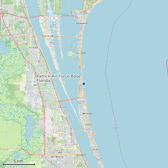 Map of Patrick Air Force Base, Florida Tide Prediction Station