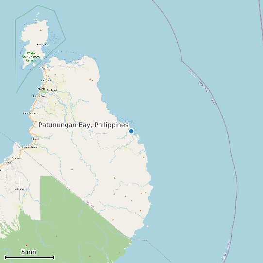 Map of Patunungan Bay, Philippines Tide Prediction Station