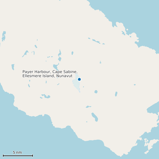 Map of Payer Harbour, Cape Sabine, Ellesmere Island, Nunavut Tide Prediction Station
