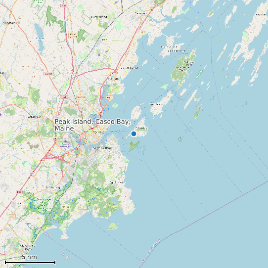 Map of Peak Island, Casco Bay, Maine Tide Prediction Station
