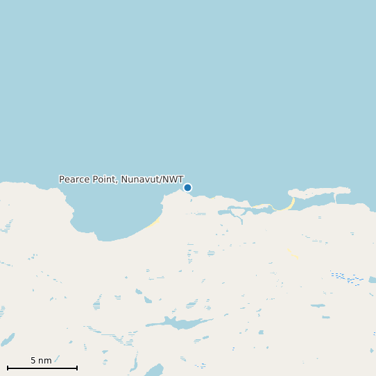 Map of Pearce Point, Nunavut/NWT Tide Prediction Station