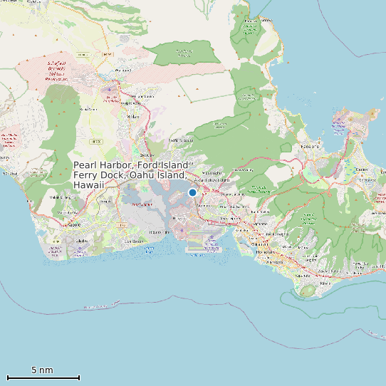 Map of Pearl Harbor, Ford Island Ferry Dock, Oahu Island, Hawaii Tide Prediction Station