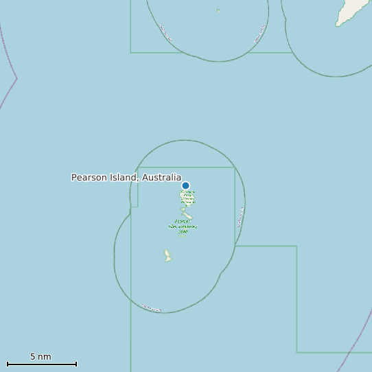 Map of Pearson Island, Australia Tide Prediction Station