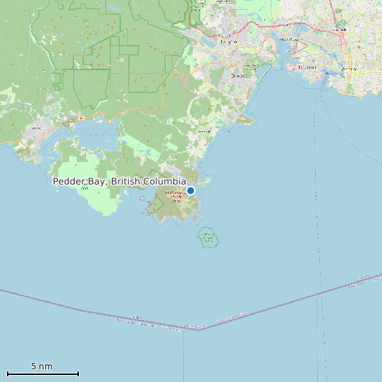 Map of Pedder Bay, British Columbia Tide Prediction Station