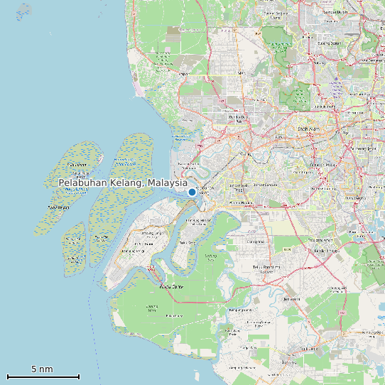 Map of Pelabuhan Kelang, Malaysia Tide Prediction Station