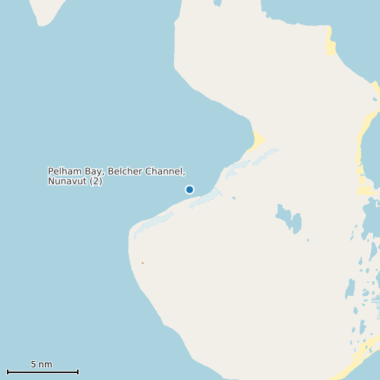 Map of Pelham Bay, Belcher Channel, Nunavut (2) Tide Prediction Station