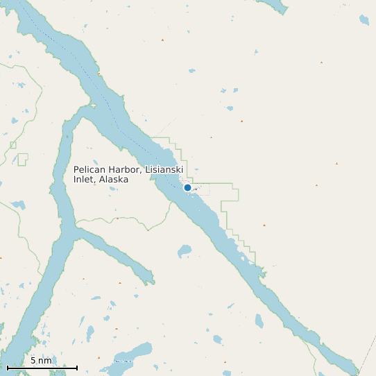 Map of Pelican Harbor, Lisianski Inlet, Alaska Tide Prediction Station