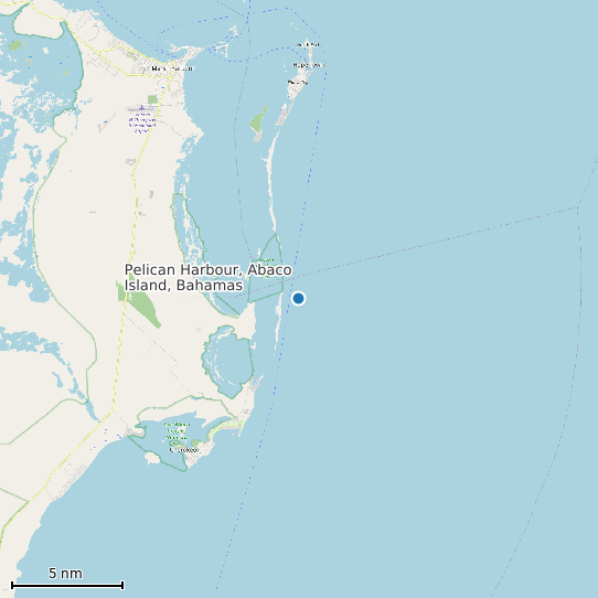 Map of Pelican Harbour, Abaco Island, Bahamas Tide Prediction Station