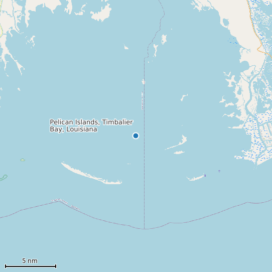 Map of Pelican Islands, Timbalier Bay, Louisiana Tide Prediction Station