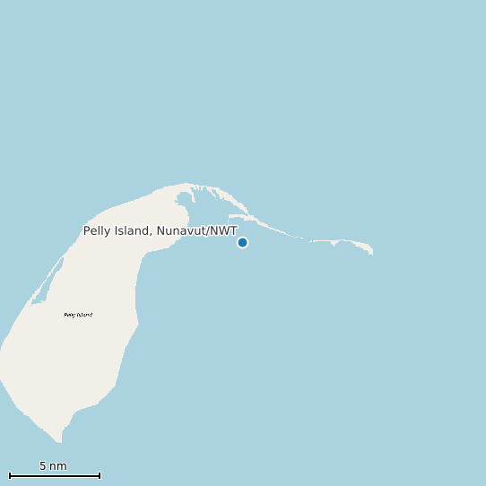 Map of Pelly Island, Nunavut/NWT Tide Prediction Station