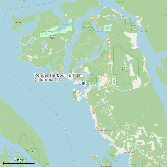 Map of Pender Harbour, British Columbia (2) Tide Prediction Station