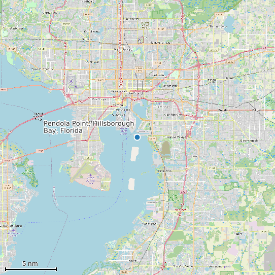 Map of Pendola Point, Hillsborough Bay, Florida Tide Prediction Station