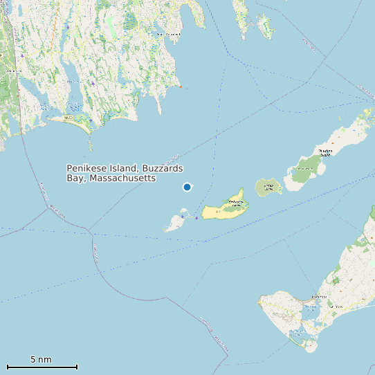 Map of Penikese Island, Buzzards Bay, Massachusetts Tide Prediction Station