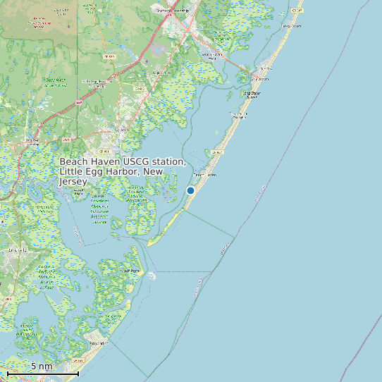 Map of Beach Haven USCG station, Little Egg Harbor, New Jersey Tide Prediction Station