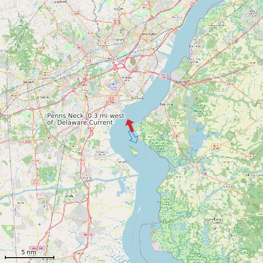 Map of Penns Neck, 0.3 mi west of, Delaware Current Prediction Station