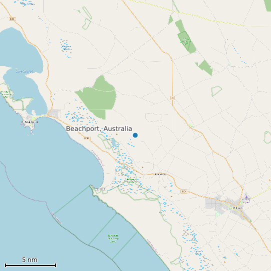 Map of Beachport, Australia Tide Prediction Station