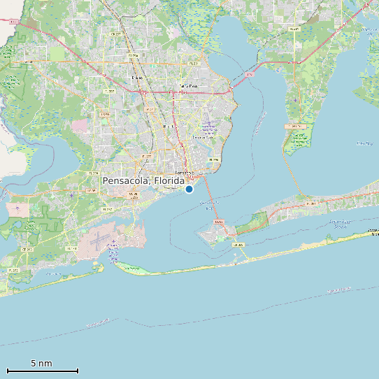 Map of Pensacola, Florida Tide Prediction Station