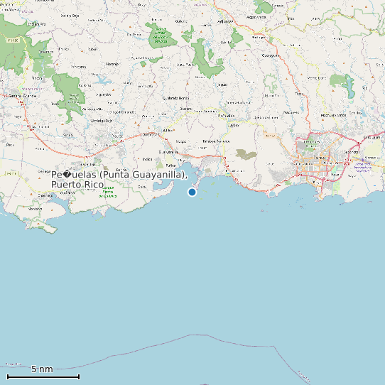 Map of Pe�uelas (Punta Guayanilla), Puerto Rico Tide Prediction Station