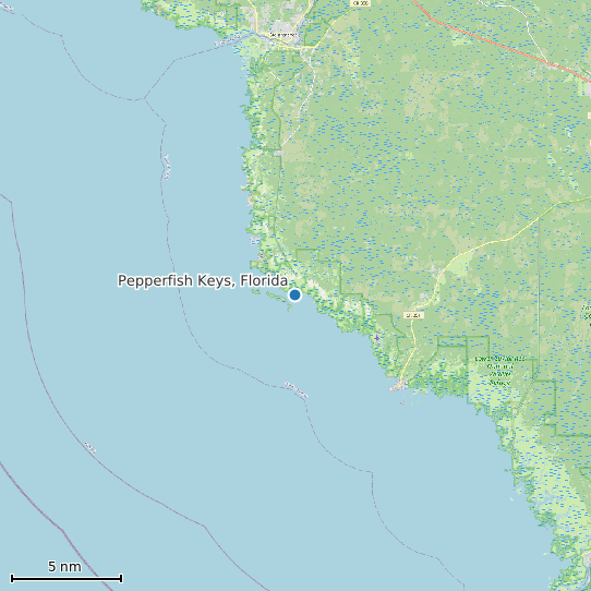 Map of Pepperfish Keys, Florida Tide Prediction Station