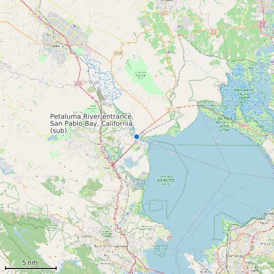 Map of Petaluma River entrance, San Pablo Bay, California (sub) Tide Prediction Station